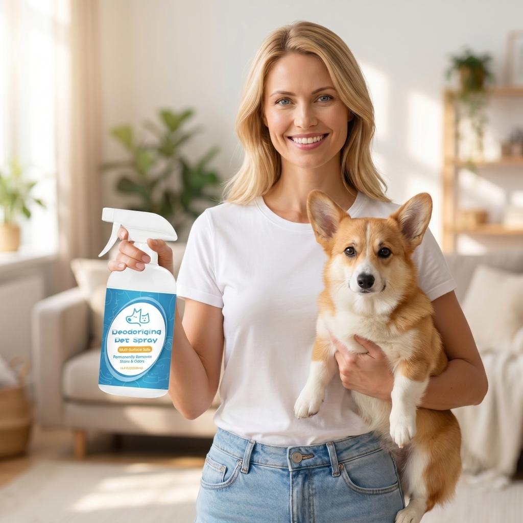 Deodoriserende Huisdierenspray Veilig voor Meerdere Oppervlakken Vlek- en Geurverwijderaar voor Huisdieren en Thuisgebruik 16 Fl Oz Fles