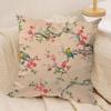 Lovely Bird Retro Cushion Cover Silky Short Plush Invisible Zipper Dustproof Sofa Pillow Case For Home Decor