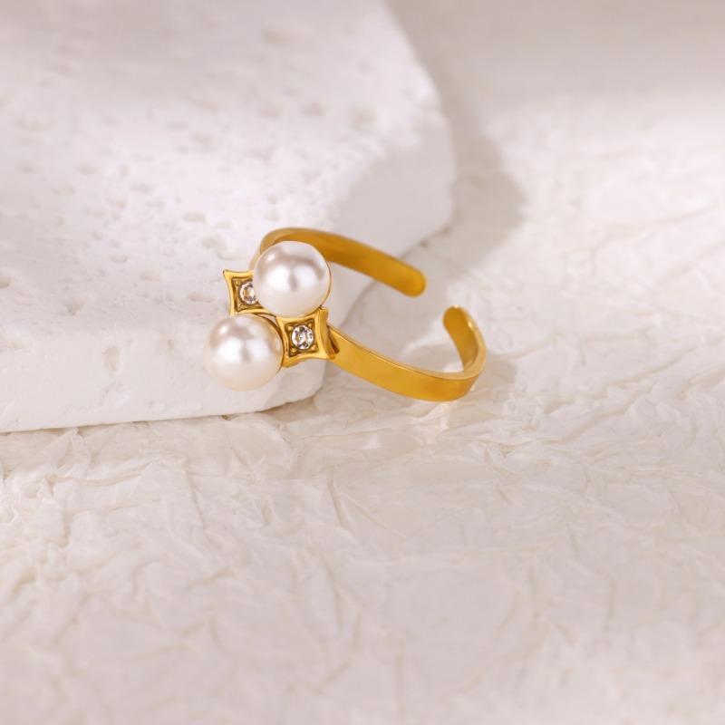 Galvanisierter schlichter Ring offener Ring Seestern Mond Ozean einfacher K-vergoldeter Titanstahl vielseitiger Ring