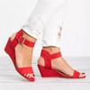 Spring and Summer Women's Footwear Sandals High Heel Slope Heel Buckle Fish Mouth Sandals