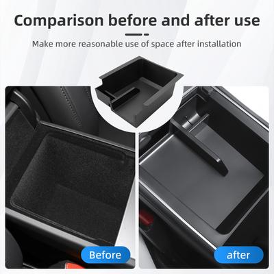 1/2/3/4 Piezas Caja de Almacenamiento Control Central Delantero/Trasero Caja Oculta Portavasos Para Tesla 2024 Modelo Y & Modelo 3 Organizador de Reposabrazos Central