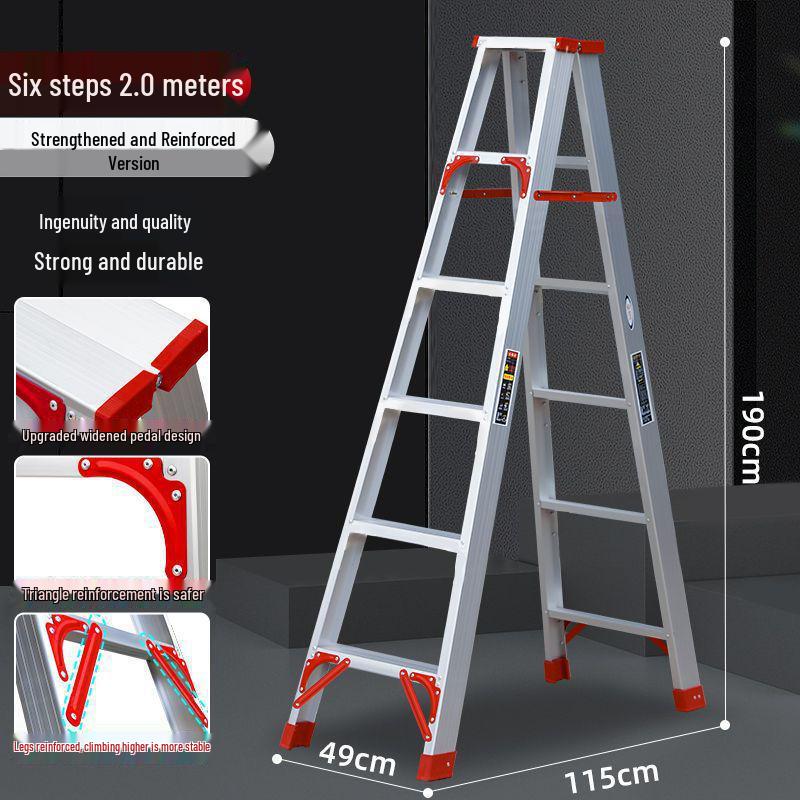 Multi-Functional Aluminum Herringbone Ladder: Non-Slip, Thickened Design for Indoor & Outdoor Use