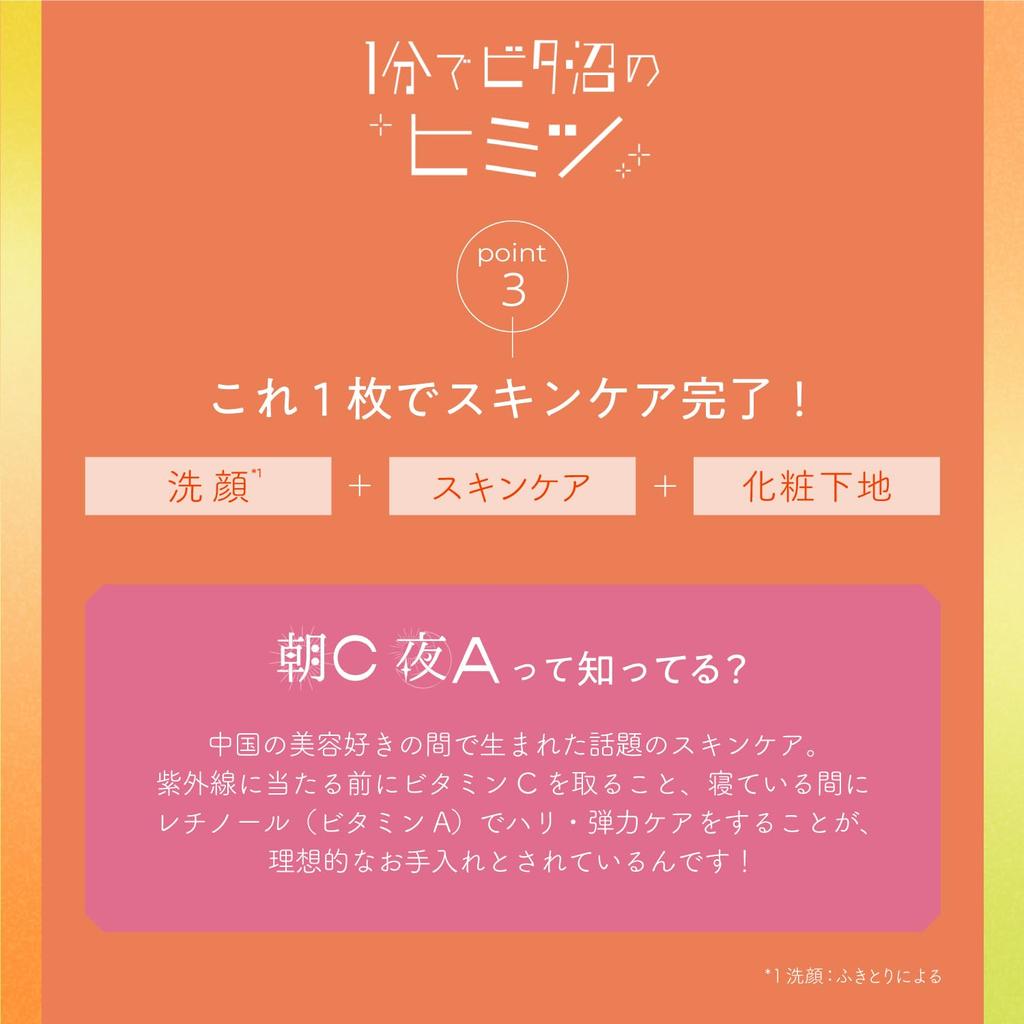 Saborino Morning Bitatto 30 Sheets with 2 Bonus Face Morning Vitamin C 1 Minute Use Every No Face Wash Large Pore Care Sheets, C, Packs, Mask, Use,