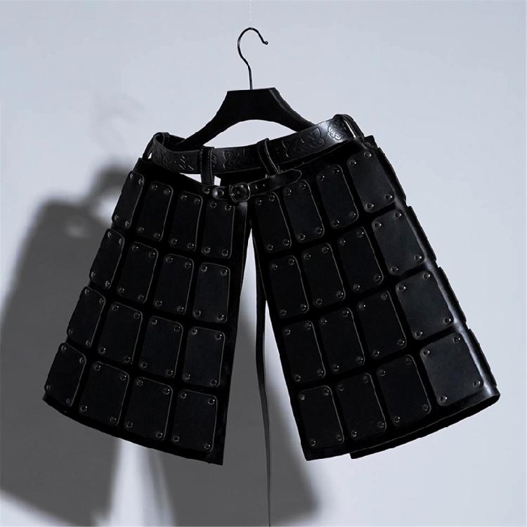 Double Sides Waist Armour Mercenary Knights Armour Skirt Medieval Faux Leather Thigh Armour,for LARP Halloween Cosplay