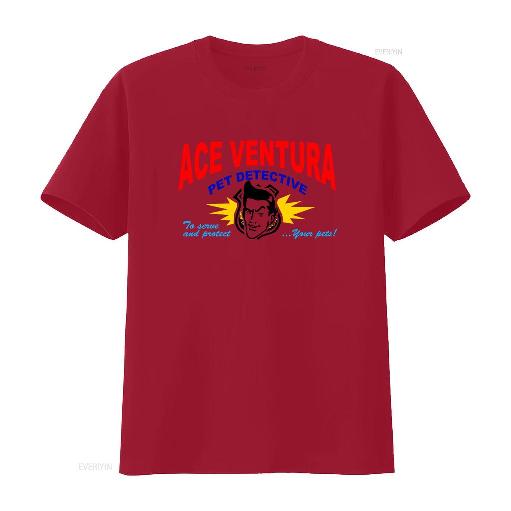Ace Ventura Pet Detective 90's Funny Movie T Shirt To Serve and Protect Your Pets Vintage Washed Unisex Streetwear Stylish