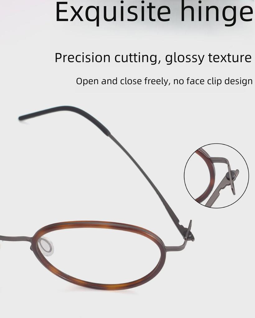 Unisex L1043 Ultra-Light Pure Titanium Glasses Frame - Minimalist Casual Style, Suitable for Prescription Lenses.