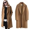 Abrigo de Lana de Doble Cara para Mujer - Estilo Europeo/Americano, Otoño/Invierno, Largo, Corte Holgado