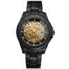 Transparent Leather Band Automatic Mechanical Skeleton Watch for Men Custom Logo