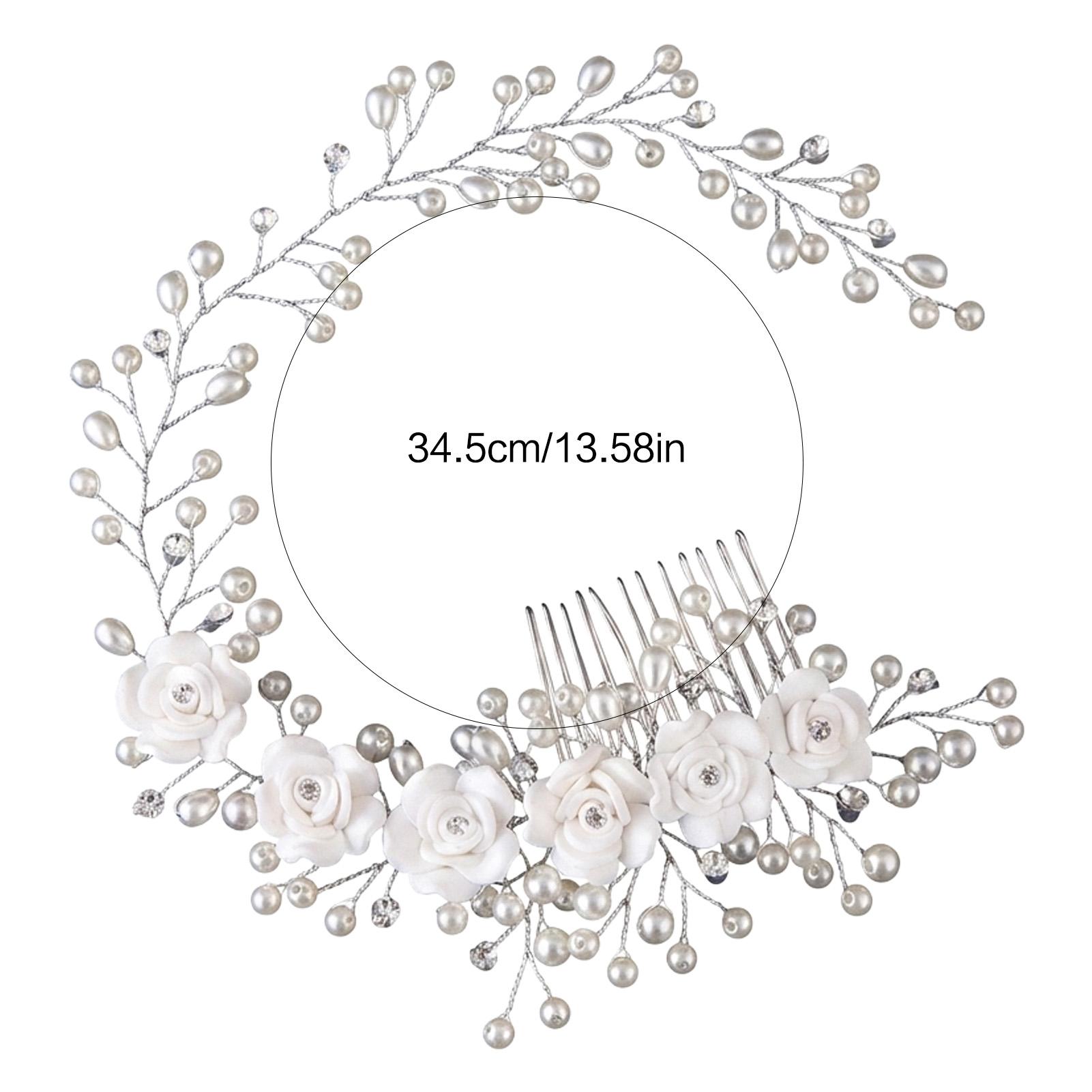 Elegant Flower Pearl Headband Handmade Luxury Headwear Bridal Headdress Fairy Exquisite Wedding Headwear Hair Accessories