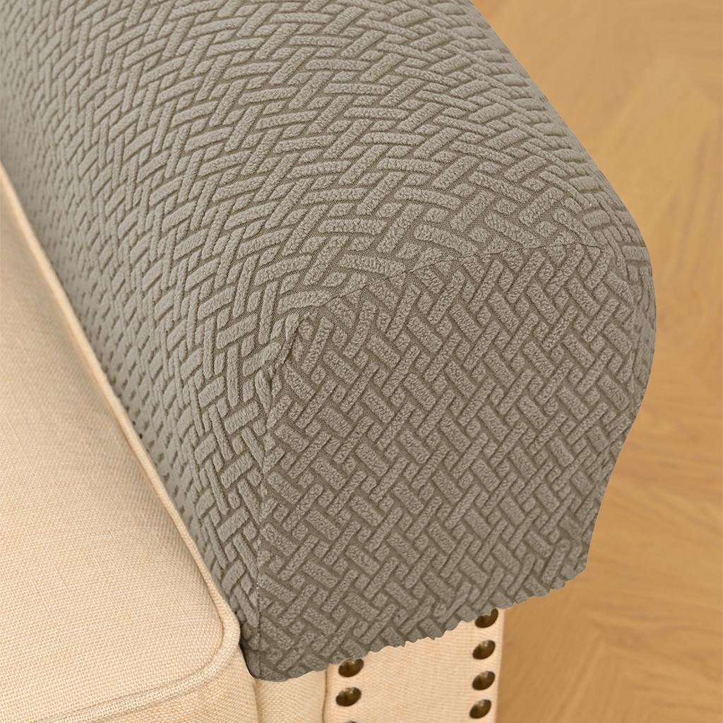 2pcs/1set Modern Simple Household Sofa Armrest Gloves Thickened Anti-dirty Home Fabric Protective Cover Simple Solid Colour