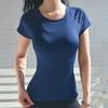Women's Quick-Dry Short-Sleeve Running and Yoga T-Shirt with Stylish Back Design