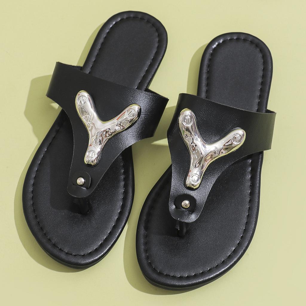 Fashion 2024 Summer New Clip Toes Flat Bottom Flip-flops Female Summer Outside Non-slip Comfort Beach Shoes Versatile Zapatos Mujer