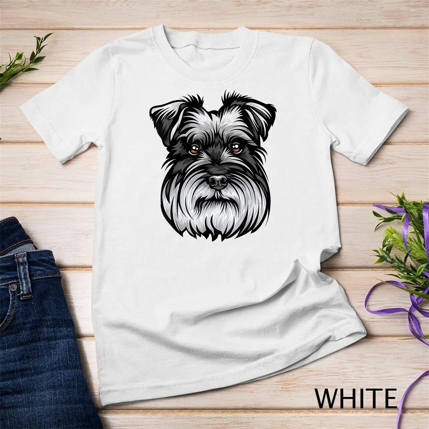 Cool Schnauzer Dog Face T Shirt XXXXXL белый