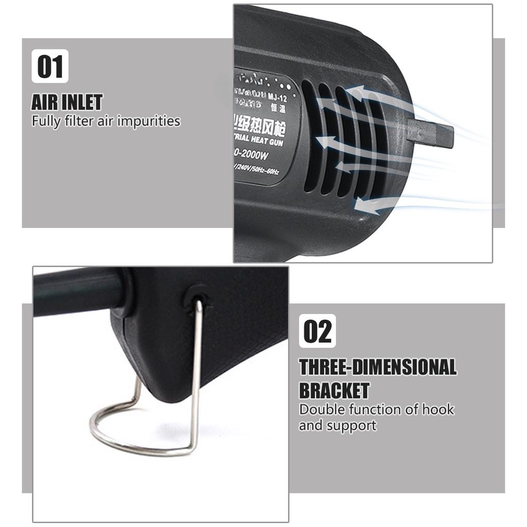 2000W Electric Hair Dryer with LCD Screen for Soldering