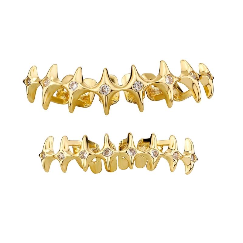 Unisex Star Accented Mouth Grills Present for Hip Hop Fan Comfortable Tooth Grills Suitable for Party and Performances