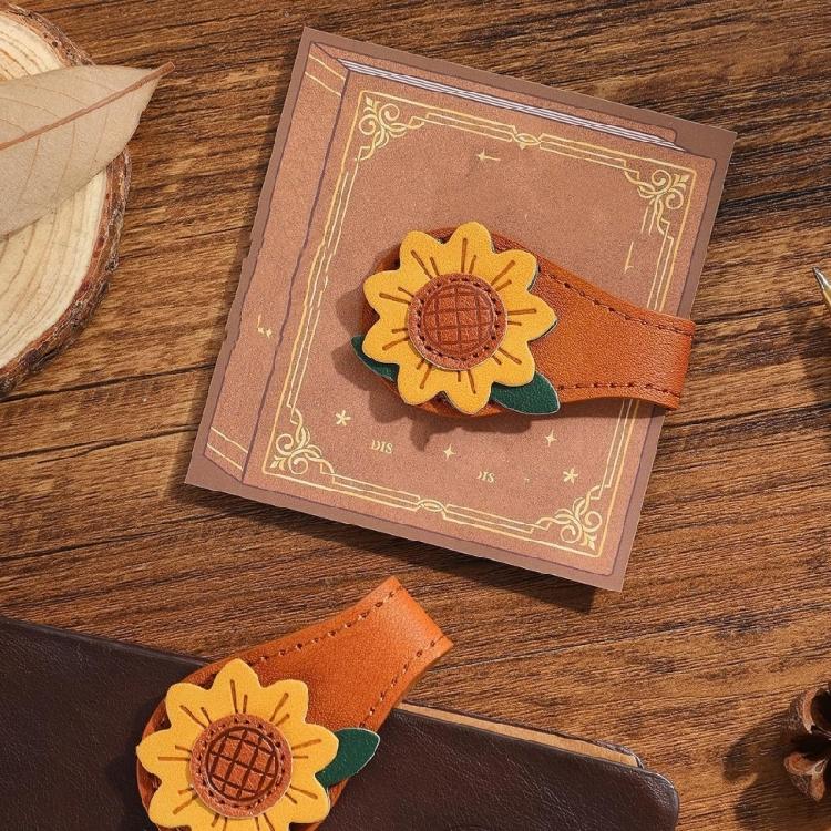 Fine Craftsmanship Page Holder Ideal For Novels Textbooks Magazines Premium Leather Sunflower Bookmarks Smoother Edges