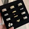 Medieval Vintage Zircon Texture Open Ring Niche High-end Index Finger Ring Light Luxury Personality Temperament Jewelry