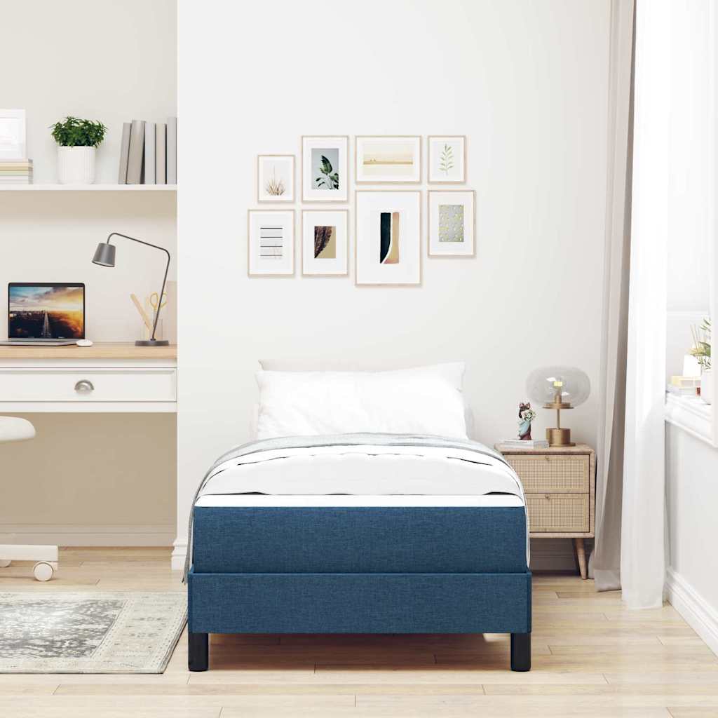 Box Spring Bed with Mattress Blue 80 x 200 cm Fabric