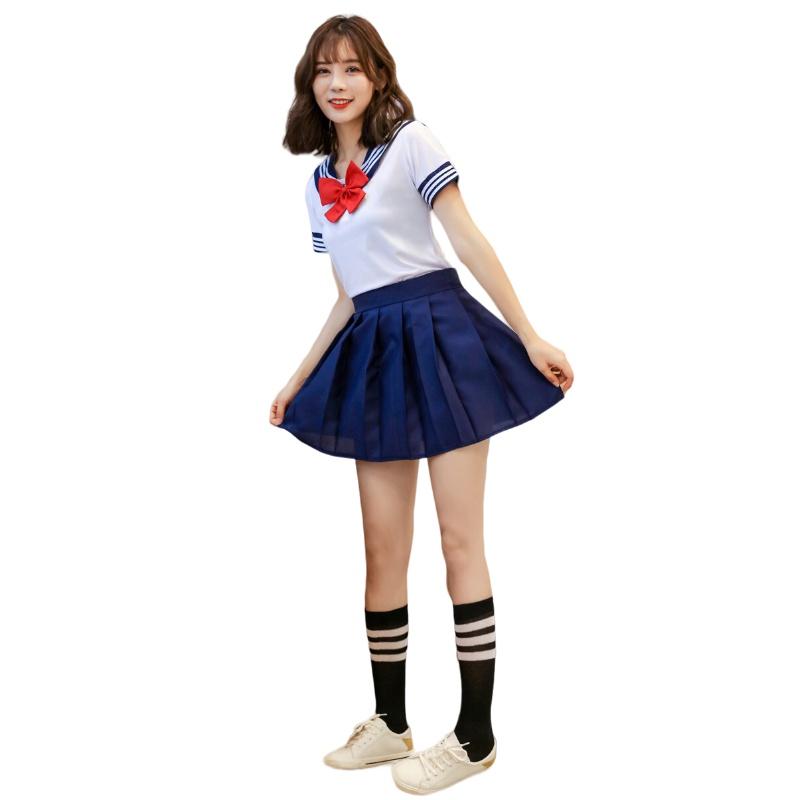 Student Uniform School Set Girls Jk Skirt Sailor Adult Halloween Costume Cosplay