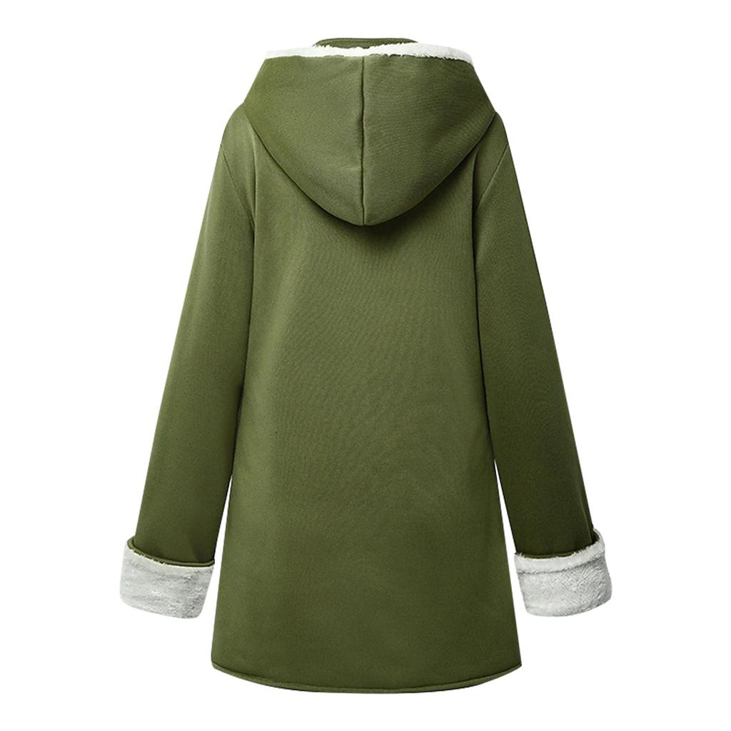 Women's Solid Color Thickened Lambswool Mid-Length Cotton Jacket