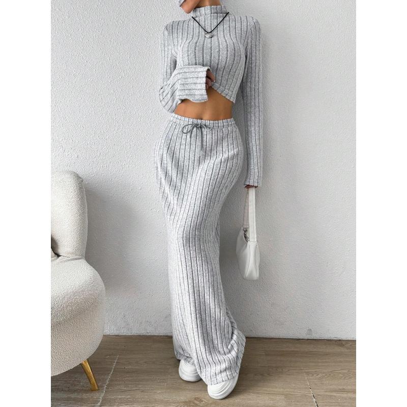 Women'S Simple Casual Fashion Suit Spring/Summer New Versatile Commuting Knit Two-Piece Set