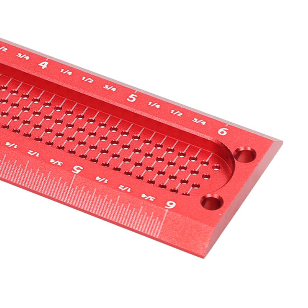 Lochmarkierungs-T-Lineal Aluminiumlegierung Verschleißfest Loch-T-Typ Anreißlineal für die Holzbearbeitung