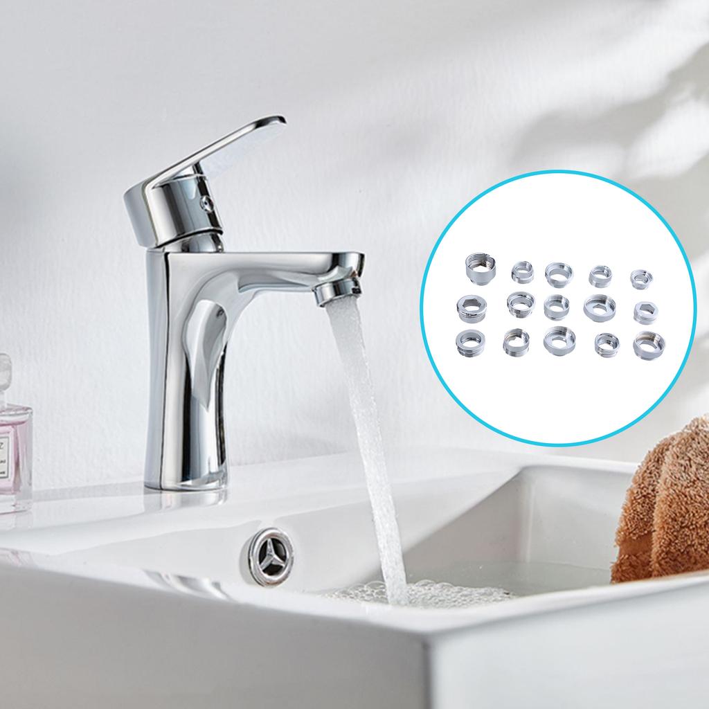 Stainless Steel Faucet Adapter Set Shower Head Connector Set Simple Installation for Home Bathroom Shower Installation