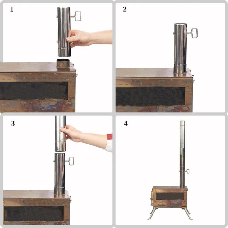 Stainless Steel Chimney Straight Pipe Wood Burning Heater Chimney Pipe Adjustable Tent Wood Stove Chimney Pipe
