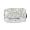 Portable Travel Pills Box with Crystal Diamonds Design 2 Compartment Medicine Container Pills Case for Vitamins and Pills