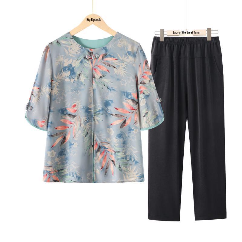 Grand Tang Lady Women s Summer Pullover T-shirt Set 3XL