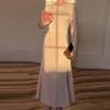 Modisches Langarm-Kleid für Damen, lockeres, sexy Kleid, Frühling und Sommer, mit Schnürung, Temperament, lässige Kleider für Damen, elegante, schmale Passform, langes Party-Club-Kleid 26450