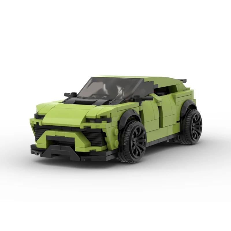 MOC Speed Vehicles Technical Car Lamborghinis Urus SUV With Trailer For Huracan Ctiy Racing Vehicles Building Blocks Toys Gift