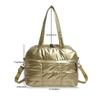 Quilted Solid Color Padded Travel Bag Portable Stylish Large Capacity Handbag for Women Sports Work & Everyday Use
