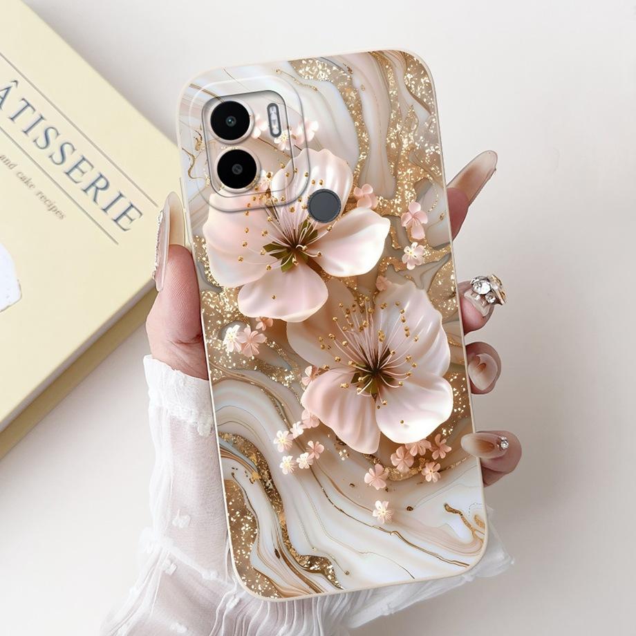 Case For Xiaomi Redmi A1+ A2+ A1 A2 A3 A3X A3 Pro Funda Redmi A5 A4 With Heart Bowknot Floral Flower Motif Cover Soft Silicone