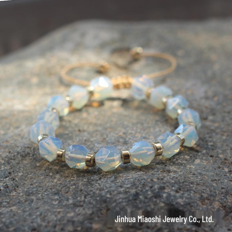 Bohemian Woven Rhombus Cut Tiger's Eye Crystal Bracelet