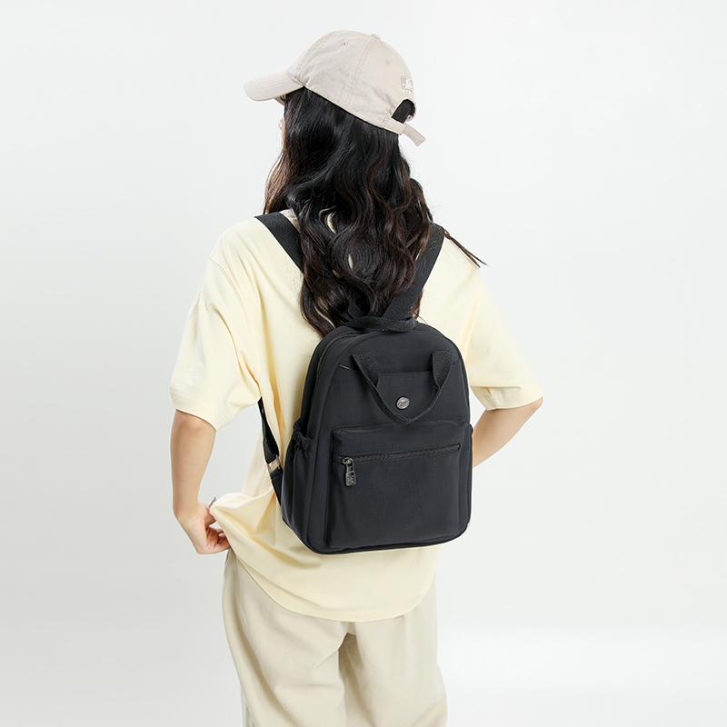 Solid Color Large Capacity Backpack Women Travel Backpack Lightweight College Student Schoolbag