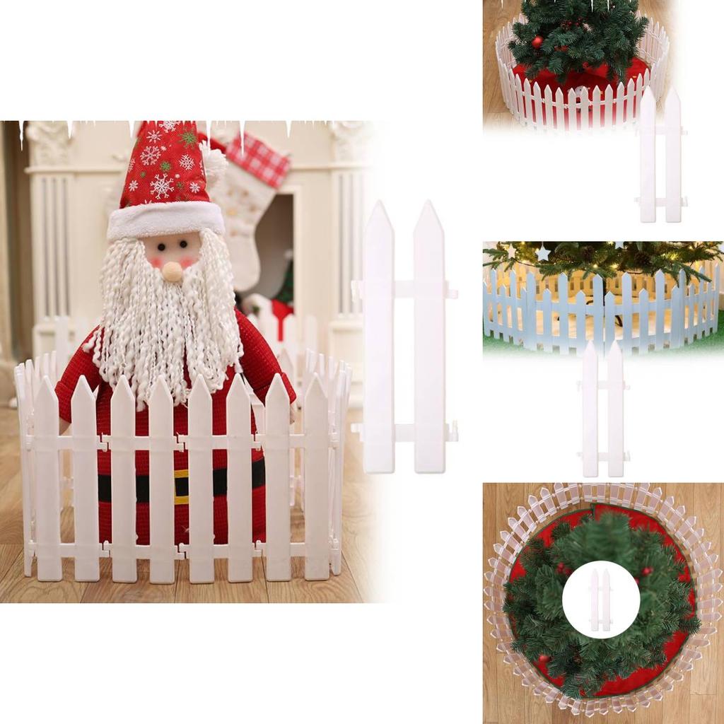 Durable White Plastic Fence For Christmas Tree Decoration And Garden Holiday Display
