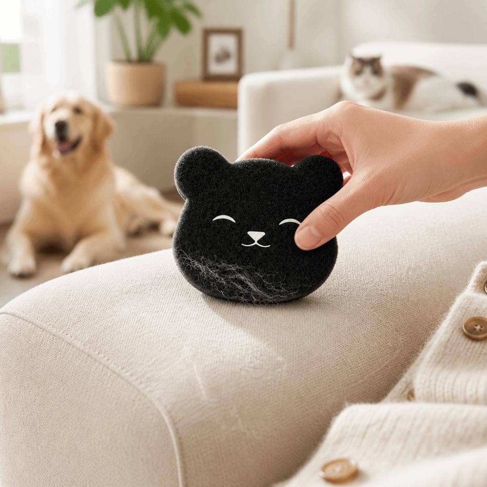 4 pcs Reusable Laundry Ball Bear Shape Cleaning Sponge Pet Hair Remover Cat Dog Hair Cleaning