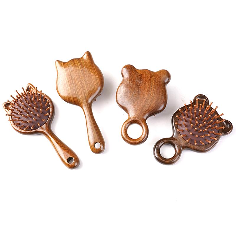 Sandalwood Scalp Massage Comb Meridian Comb Toothed Head Hair Comb Body Beautify Massage Guasha Scraping Care Comb