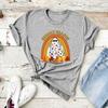 Retro Halloween Tshirt Spooky Season TShirts Cute Ghost T Shirt Fall Rainbow Tshirts Halloween Womens T Shirt Graphic Tees