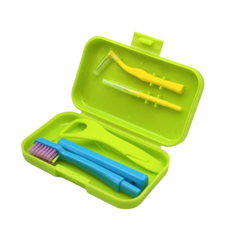 Orthodontic Care Kit: Interdental & Gap Brushes with Invisible Braces Toothbrush and Portable Storage Box