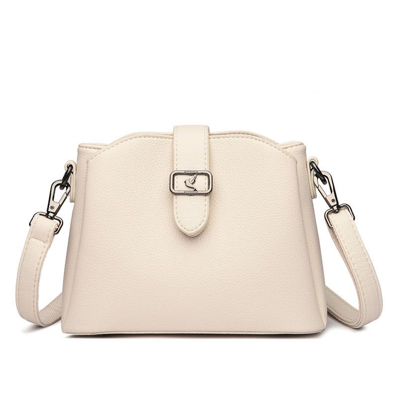 Luxury Small Bucket Handbags Women New Solid Color Shoulder Bags Designer High Quality PU Leather Brand Women's Crossbody Purses
