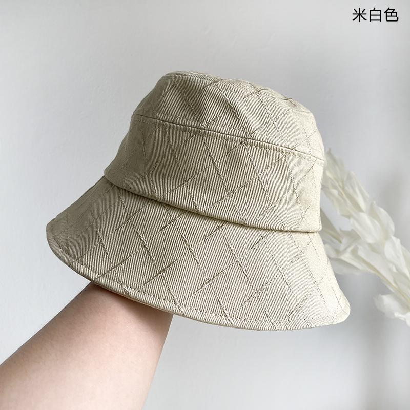 Simple line bucket hat women's spring and summer light and casual face small sunshade sun hat basin hat tide