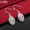 925 Sterling Silver Openwork Leaf Pendant Earrings - Beautiful Gift Jewelry
