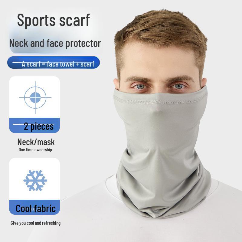 Cycling Ice Silk Sunscreen Mask: Breathable, Quick-Dry, Multi-Functional Neck Scarf for Outdoor Activities