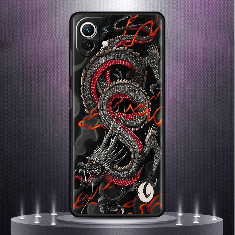 Hülle für Xiaomi Mi Poco X3 X4 NFC M3 Mi 11 11T 10 T 9T 12 9 10T Lite Silikon Rückseite Handyhülle Mode Chinesisch Vintage Drache