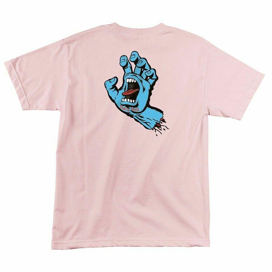Santa Cruz SCREAMING HAND Skateboard T Shirt PINK