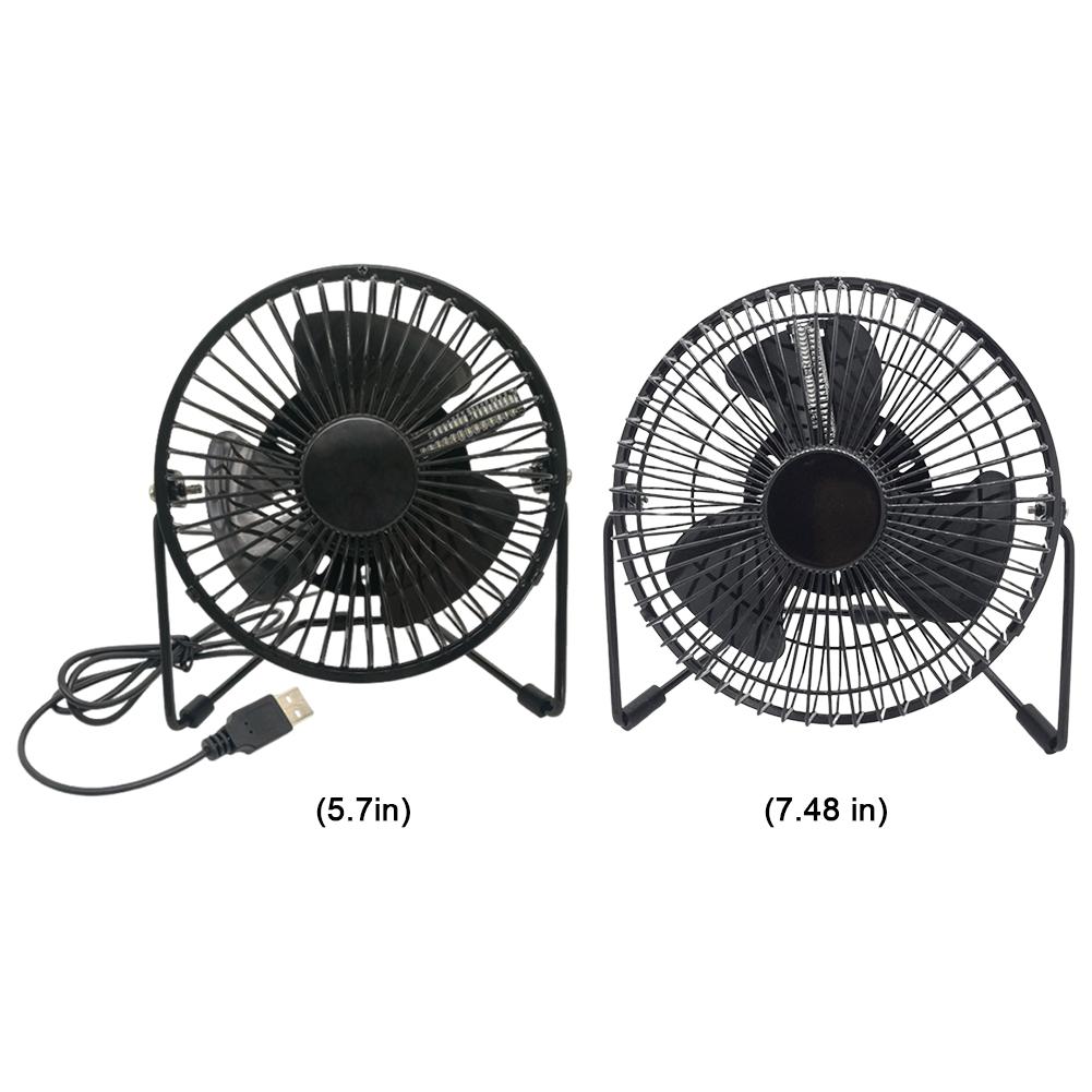 LED USB Clock Fan with Real Time Clock Temperature Display 360 Rotation Personal Table Cooling Fan Low Noise for Home and Office