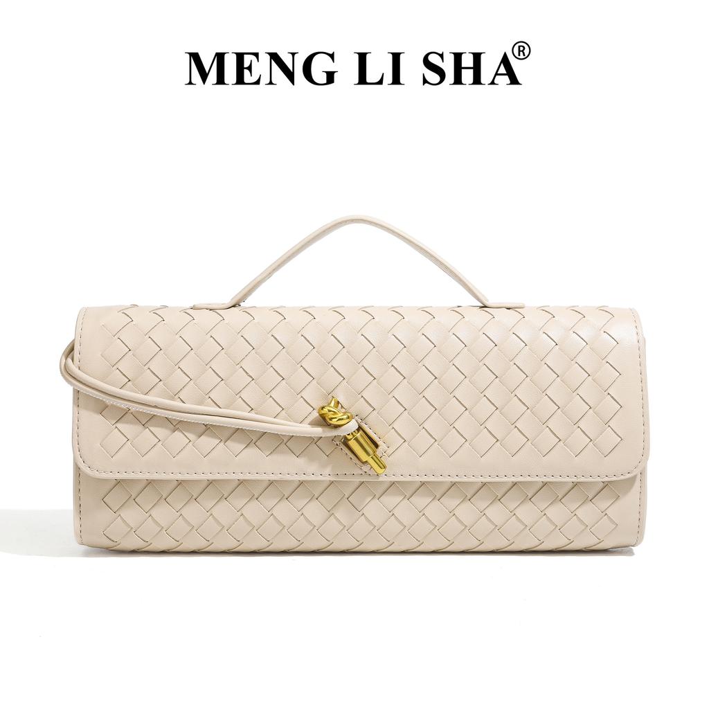 Hot Selling Niche Woven Women's Bag, Horizontal Hand-held Dinner Bag, High-end French Stick Bag, Single Shoulder Crossbody Accordion Bag