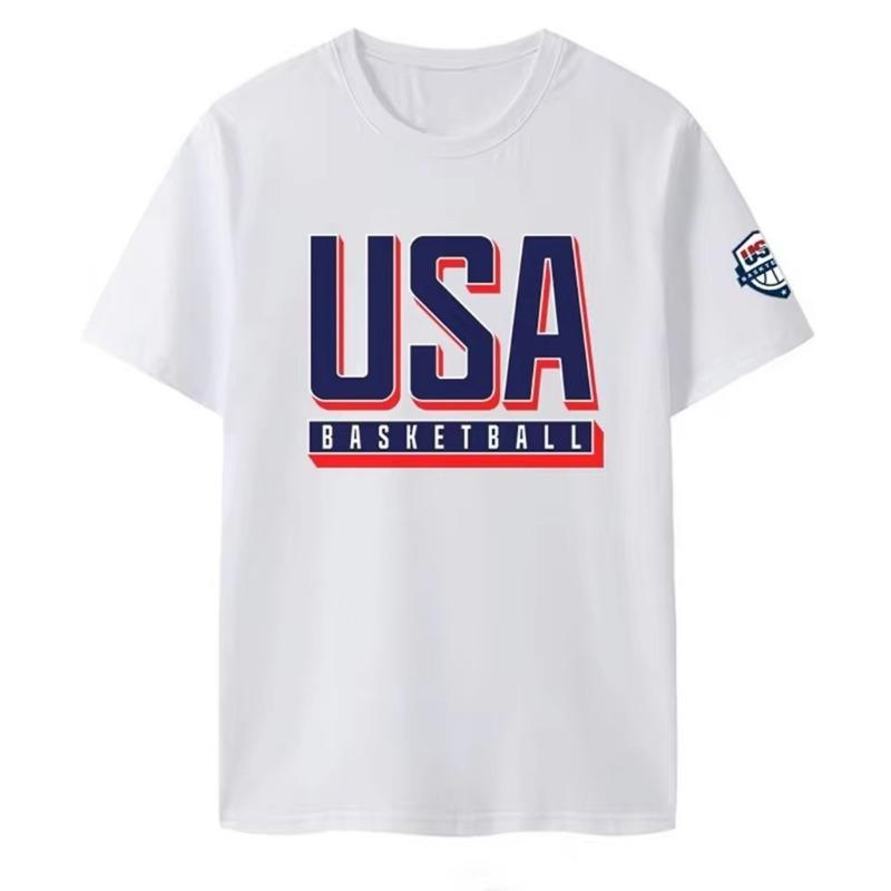 

USA Basketball Jerseys National Team Jerseys Sports Men Clothing short sleeve Round Neck Printing Pullover T-Shirt S